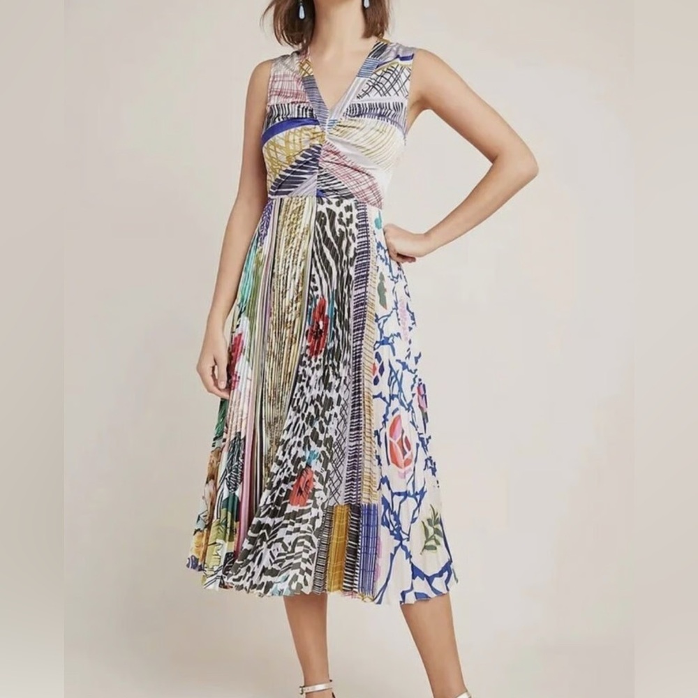Anthropologie Pleated Midi Sundress